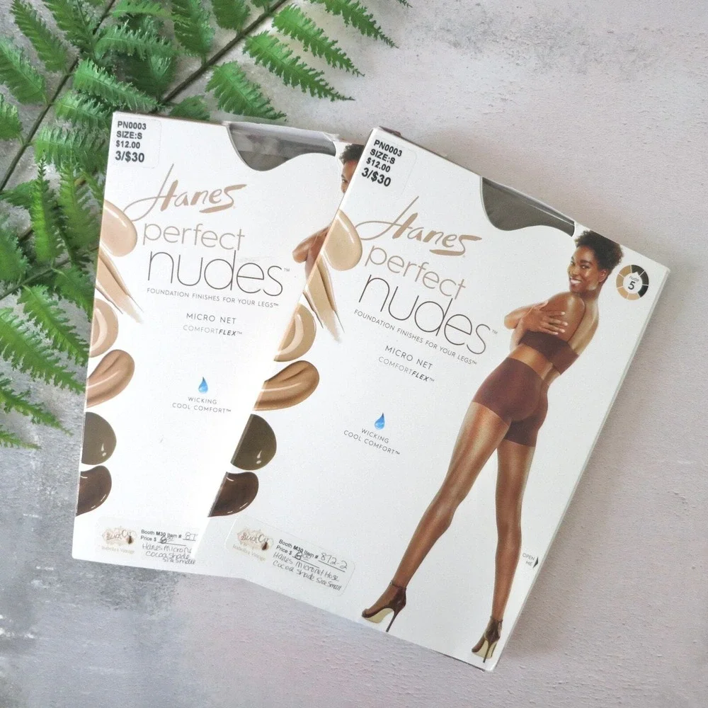 Hanes Perfect Nudes Tights S‎ Cocoa Sheer Pantyhose Filter Gaze Aesthetic 2 Pair
